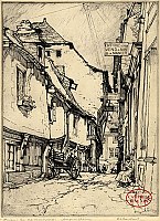 An Old Street in Dinan by Eliab George Earthrowl
