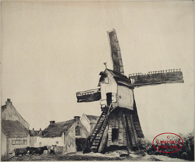 The Windmill, Wenduyne, Belgium by Salomon van AbbÃ© 