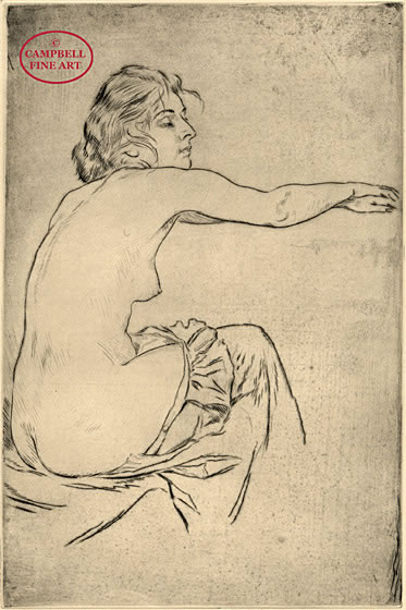 [Nude model with arms outstretched] by Hanns Anker 