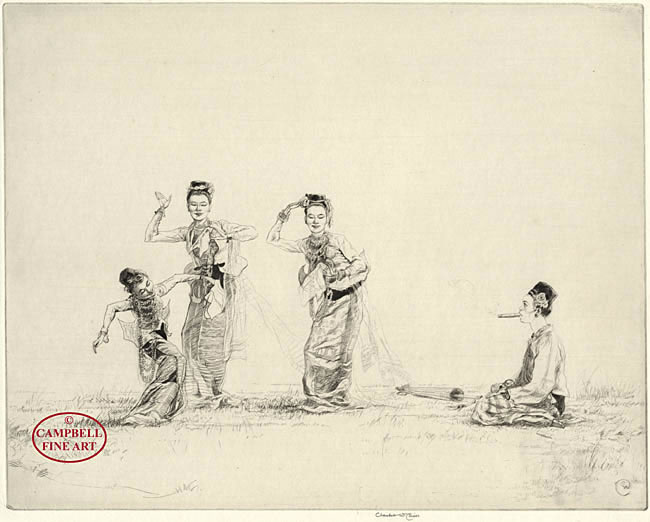 [Burmese Dancers] by Charles William Cain 