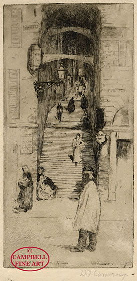 A Stairway in Genoa by David Young Cameron 