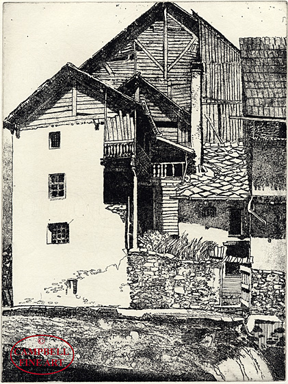 [Old Houses near Sallanches, Haute-Savoie, France] by Eleanor Mary Hughes 