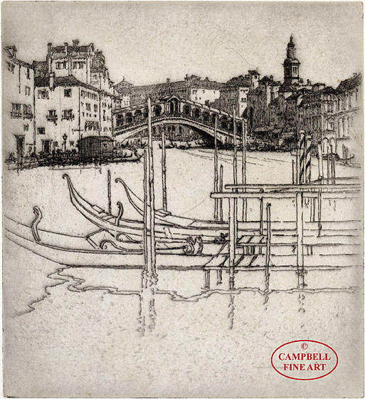 The Rialto, from the traghetto S. Angelo by Fred Richards 