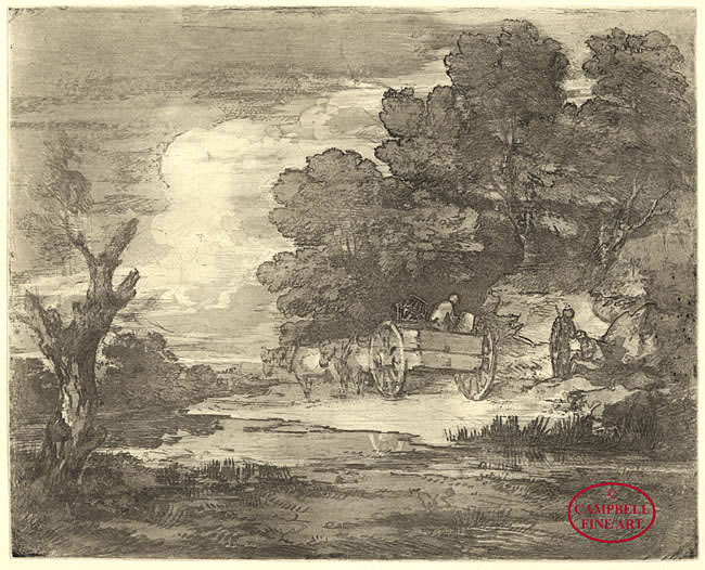 Wooded Landscape with Country Cart and Figures by Thomas Gainsborough 