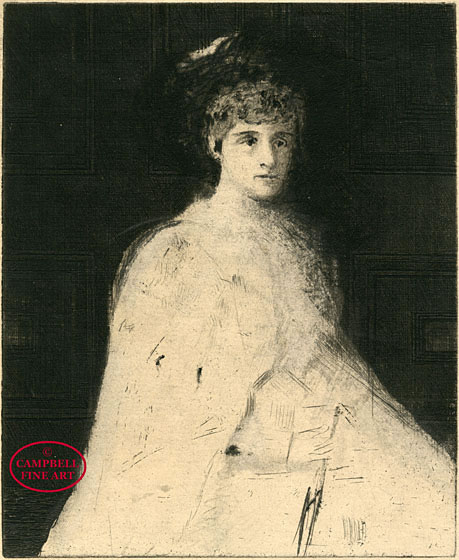 [Portrait of a Lady wearing a white cape] by Walter Greaves 