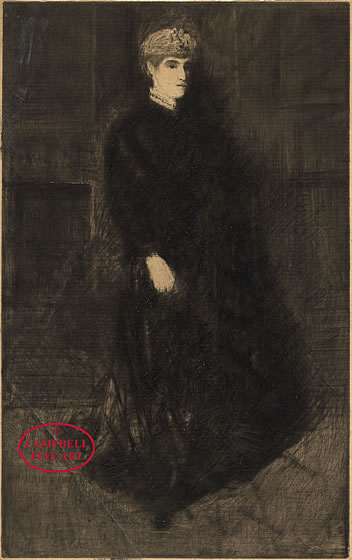 [Lady in Black, standing] by Walter Greaves 