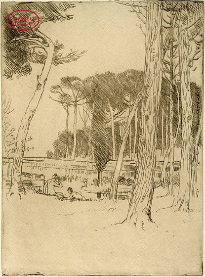 Borghese: Pines (small plate) by Charles Holroyd 