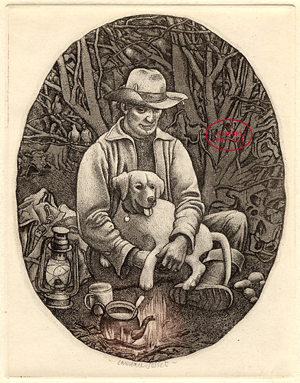 [A Traveller with his Dog] by Lawrence Josset 