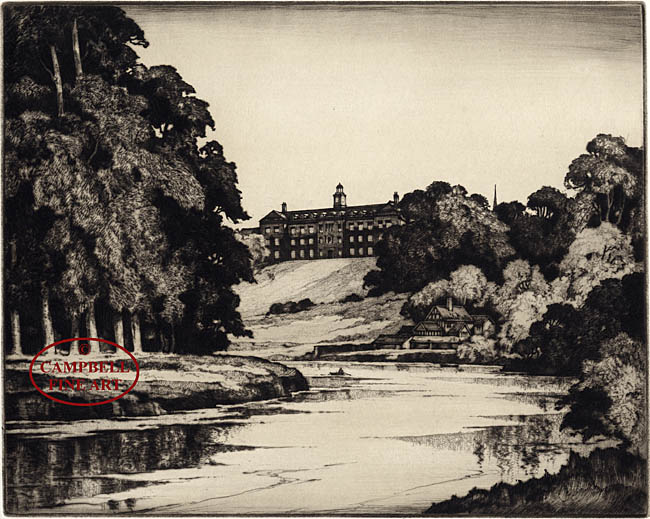 Shrewsbury School from the River by Kenneth Steel 