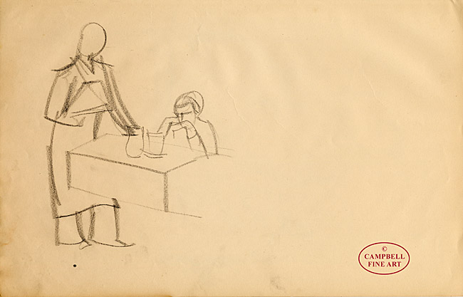 Sketched study for Afternoon Tea 2 by Guy Malet 