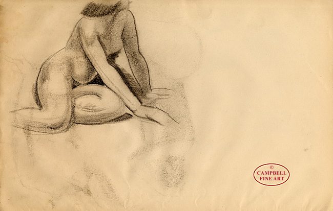 Seated Nude turning to one side by Guy Malet 