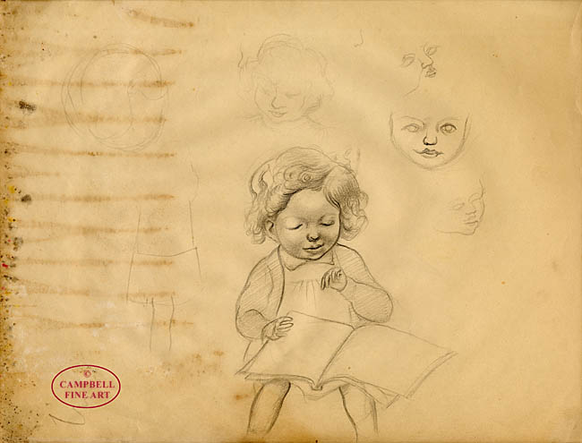 Studies of a Young Girl with a Book by Guy Malet 