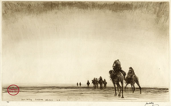 Dawn, the Camel Patrol Setting Out by James McBey 