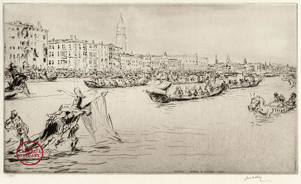 A Regatta on the Grand Canal, Venice by James McBey 