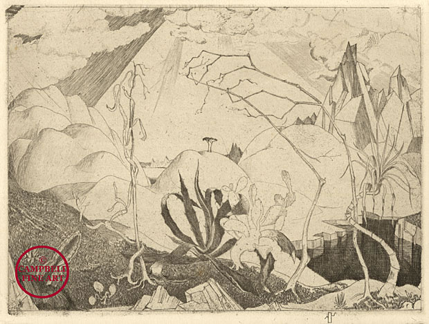 [Mountainous Landscape with Plant Forms] by Charles Murray 