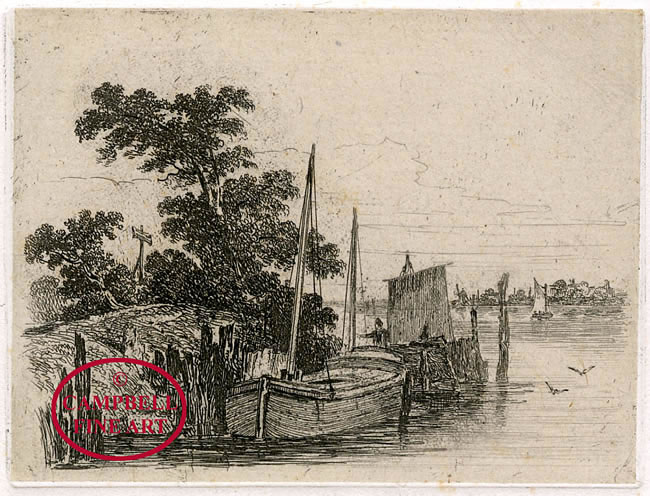 River Scene after Bonington by Henry Ninham 