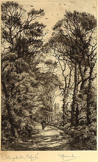 College Walk, Oxford by Frederick Albert Slocombe 