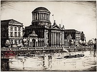 The Law Courts, Dublin / The Four Courts from the Liffey, Dublin