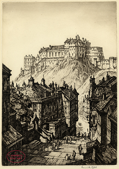 Edinburgh Castle from the Vennell by Kenneth Steel 