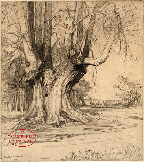 Trees with Deer by Dorothy E.G. Woollard 